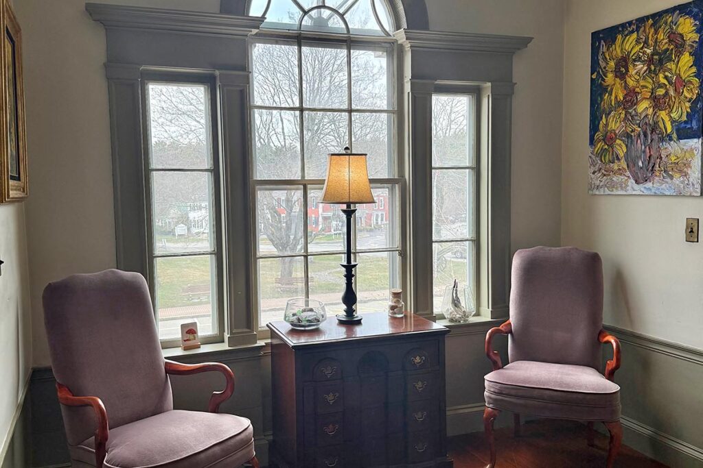 chairs in window