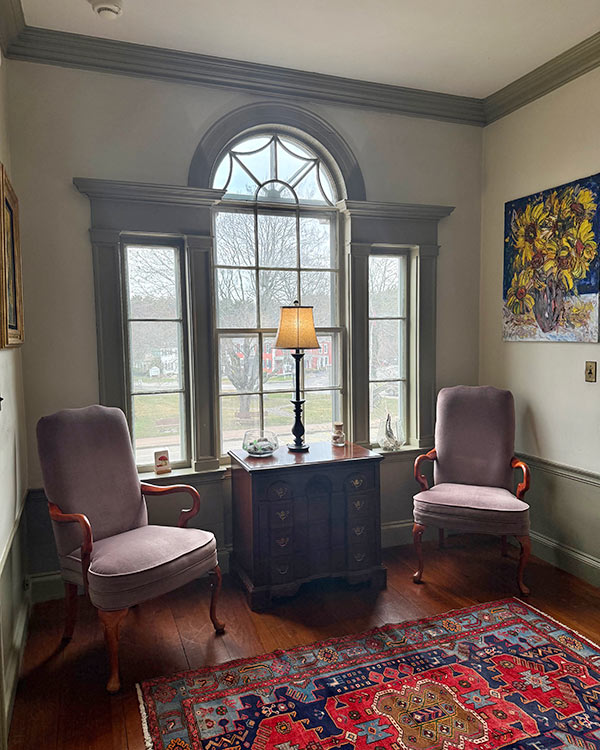 top of stairs sitting area